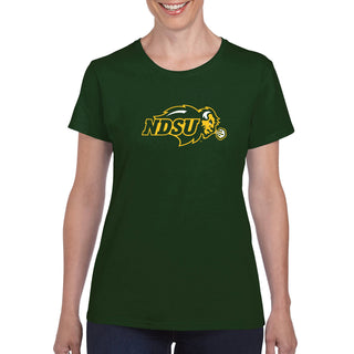 North Dakota State University Bison Primary Logo Short Sleeve Women's T Shirt - Forest