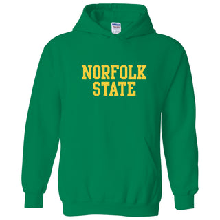 Norfolk State University Spartans Basic Block Heavy Blend Hoodie - Irish Green