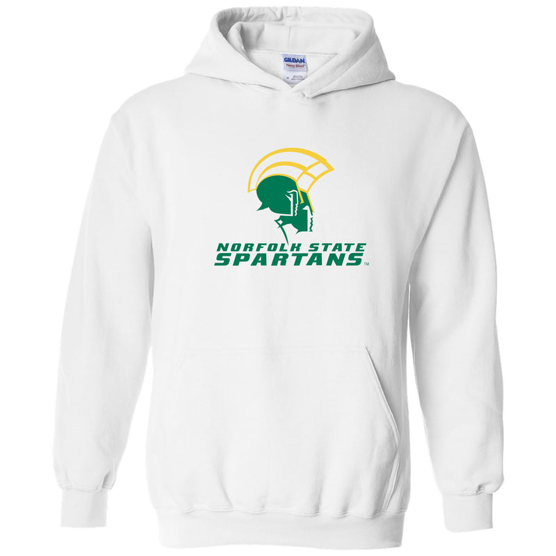 Norfolk State University Spartans Primary Logo Heavy Blend Hoodie - White
