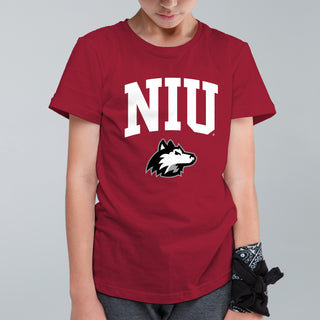 Northern Illinois Arch Logo Youth T-Shirt - Cardinal