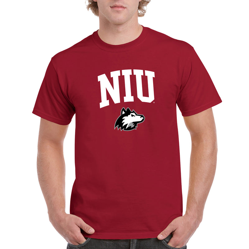 Northern Illinois University Huskies Arch Logo Short Sleeve T Shirt - Cardinal