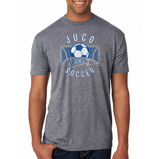 NJCAA JUCO Soccer Emblem - Junior College Athletics Triblend T Shirt - Premium Heather