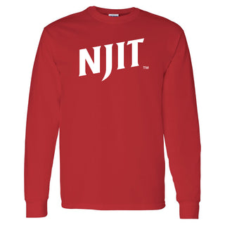 New Jersey Institute of Technology Basic Block Long Sleeve T Shirt - Red