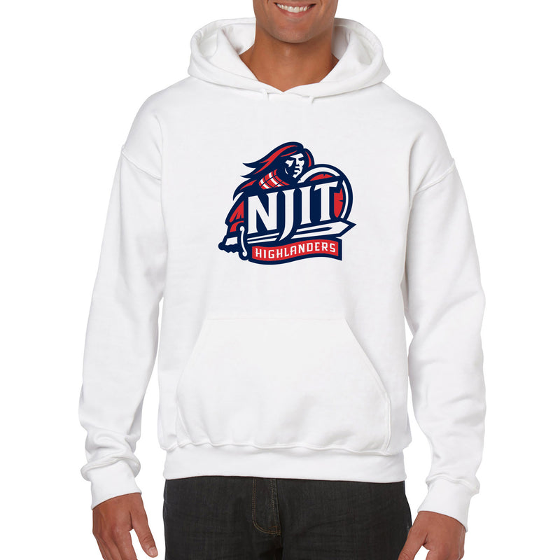 New Jersey Institute of Technology Primary Logo Hoodie - White
