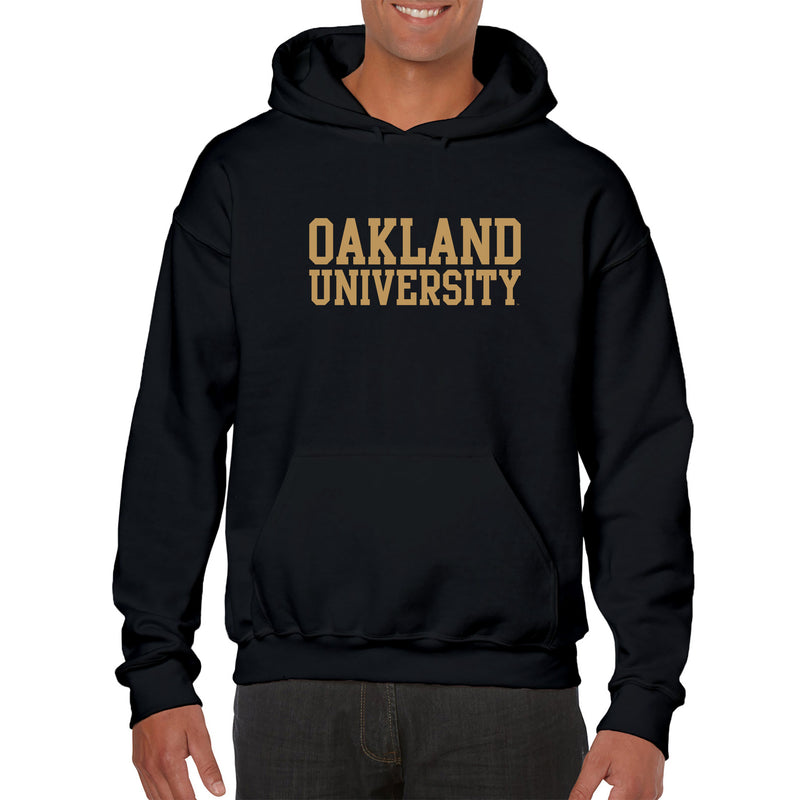 Oakland University Golden Grizzlies Basic Block Hooded Sweatshirt - Black