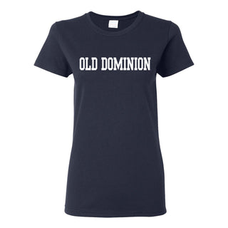 Old Dominion University Monarchs Basic Block Womens Short Sleeve T Shirt - Navy