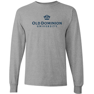 Old Dominion University Monarchs Institutional Logo Long Sleeve T Shirt - Sport Grey