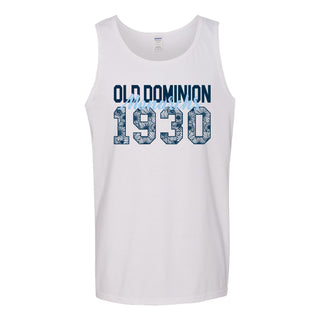 Old Dominion University Monarchs Flower Power Heavy Cotton Tank Top - White