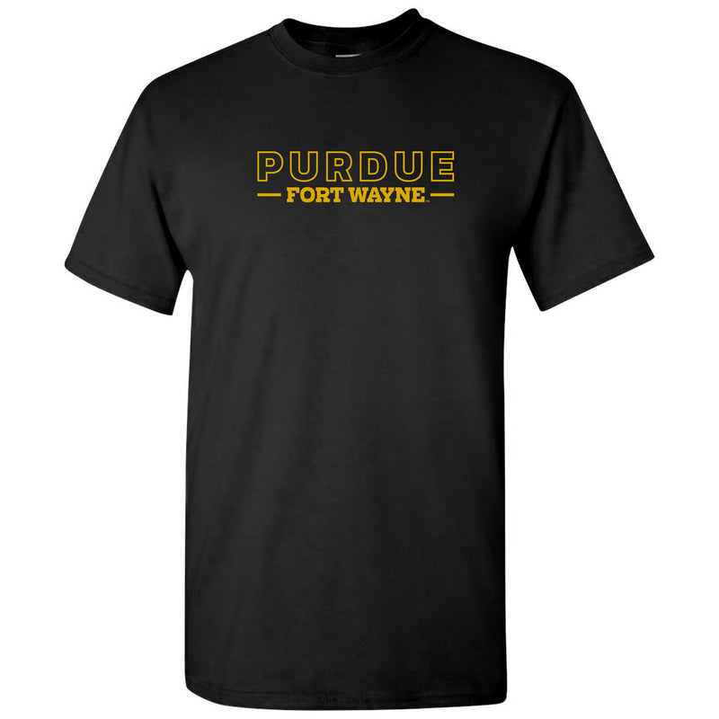 Purdue University Fort Wayne Mastodons Basic Block Short Sleeve T Shirt - Black