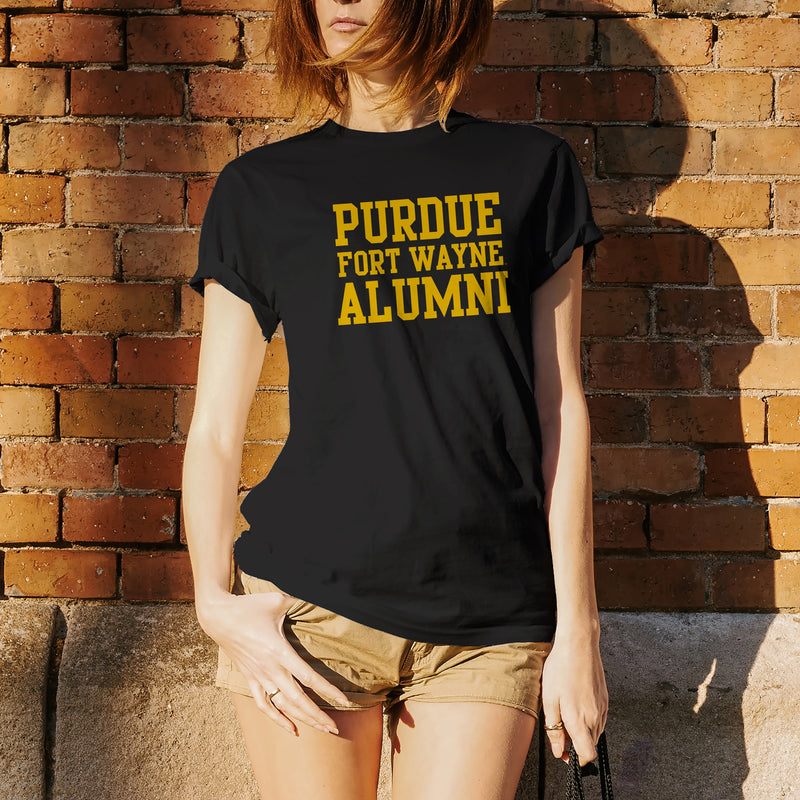 Purdue University Fort Wayne Mastodons Alumni Basic Block Short Sleeve T Shirt - Black