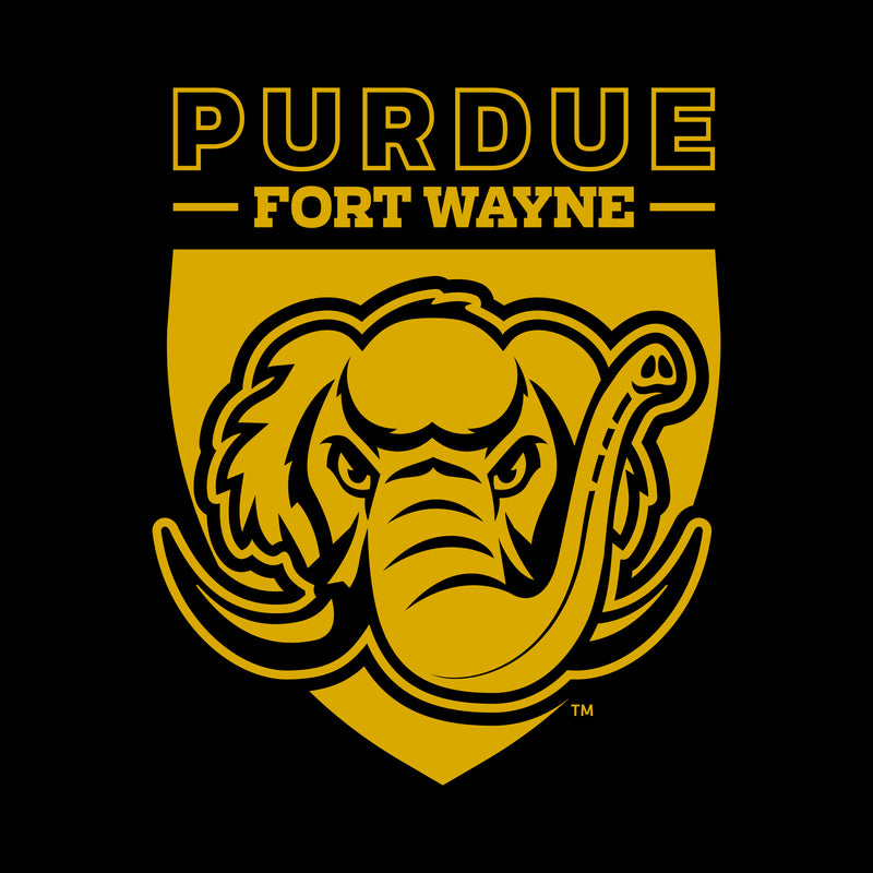 Purdue University Fort Wayne Mastodons Primary Logo Youth Short Sleeve T Shirt - Black