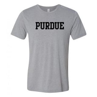 Purdue University Boilermakers Basic Block Canvas Triblend T Shirt - Athletic Grey Triblend