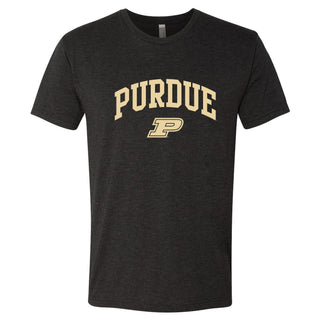 Purdue University Boilermakers Arch Logo Short Sleeve T Shirt- Vintage Black