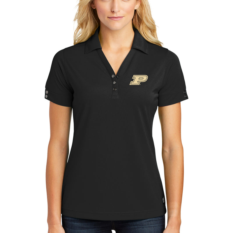Purdue Boilermakers Primary Logo Womens Glam Polo - Blacktop