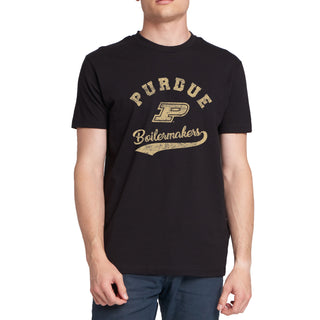 Purdue University Boilermakers Retro Script Short Sleeve T Shirt - Black