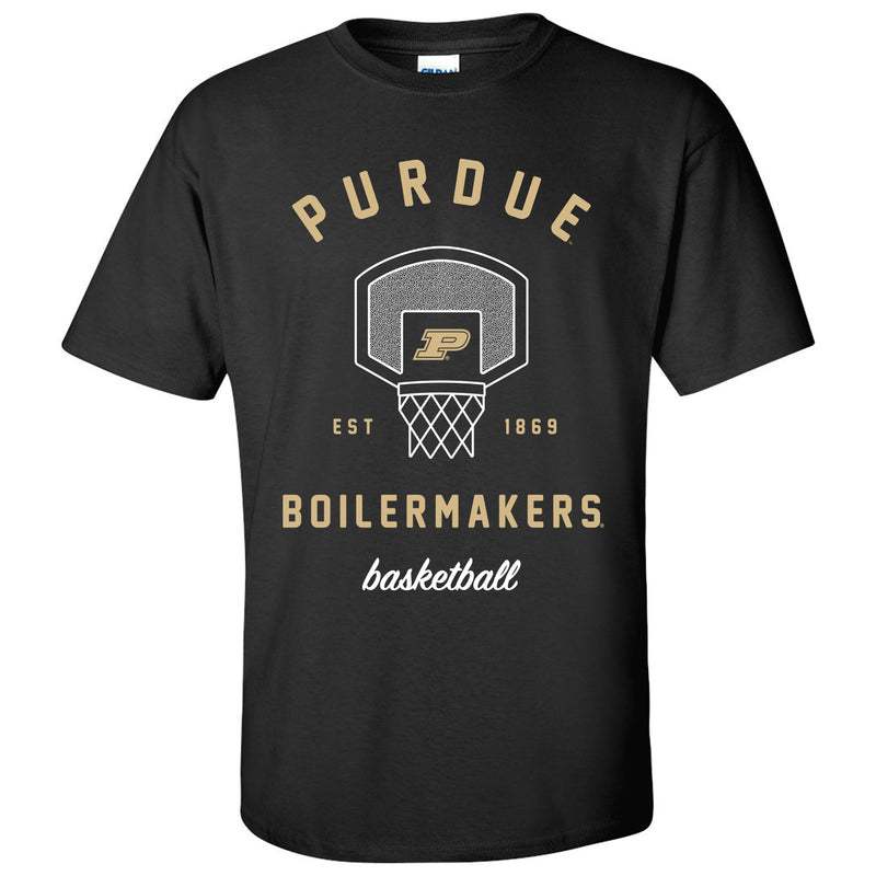 Purdue University Boilermakers Basketball Net Short Sleeve T-Shirt - Black