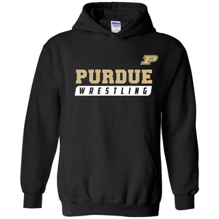 Purdue University Boilermakers Wrestling Slant Heavy Blend Hoodie - Black