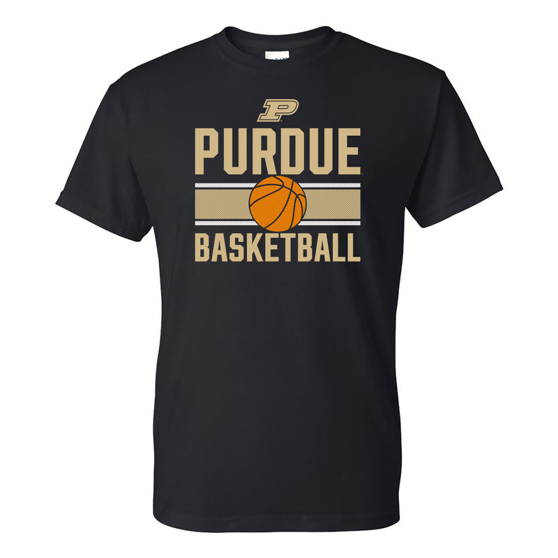 Purdue University Boilermakers Basketball Mesh Basic Cotton Short Sleeve T Shirt - Black