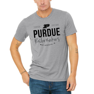 Purdue University Boilermakers Harbor Script Canvas Short Sleeve Triblend T-Shirt - Athletic Grey