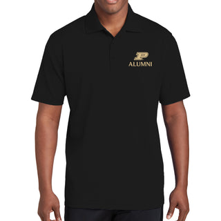 Purdue Primary Alumni Left Chest EMB Polo - Black