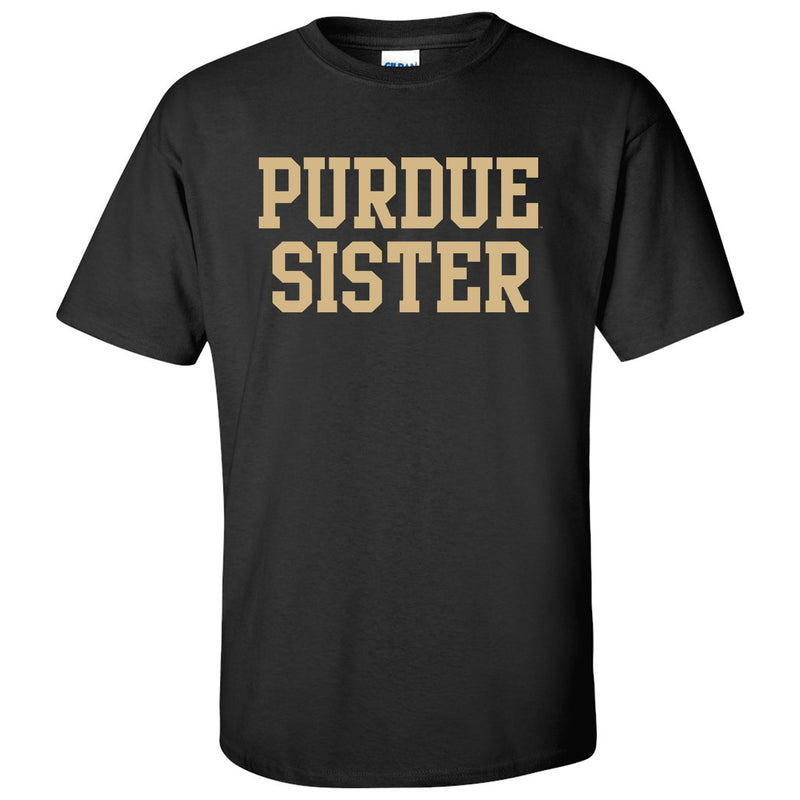 Purdue University Boilermakers Basic Block Sister Short Sleeve T Shirt - Black
