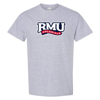 Robert Morris University Colonials Primary Logo Short Sleeve T Shirt - Sport Grey