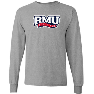 Robert Morris University Colonials Primary Long Sleeve T Shirt - Sport Grey