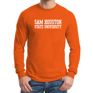 Sam Houston State University Bearkats Basic Block Long Sleeve T Shirt - Orange