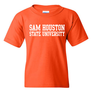 Sam Houston State University Bearkats Basic Block Short Sleeve Youth T Shirt - Orange