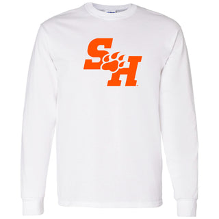 Sam Houston State University Bearkats Primary Logo Long Sleeve T Shirt - White