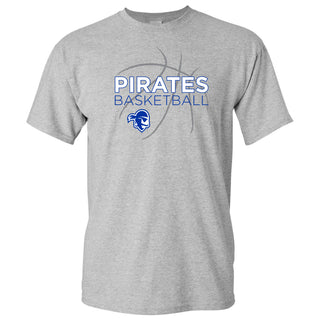 Seton Hall University Pirates Basketball Sketch Basic Cotton Short Sleeve T Shirt - Sport Grey