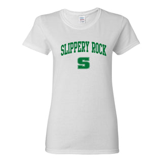 Slippery Rock University The Rock Arch Short Sleeve Womens T Shirt - White