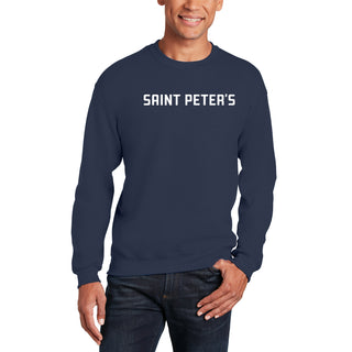 Saint Peter's University Peacocks Basic Block Crewneck Sweatshirt - Navy