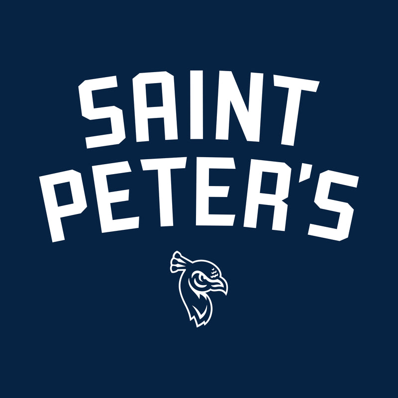 Saint Peter's University Peacocks Arch Logo Youth T-Shirt - Navy