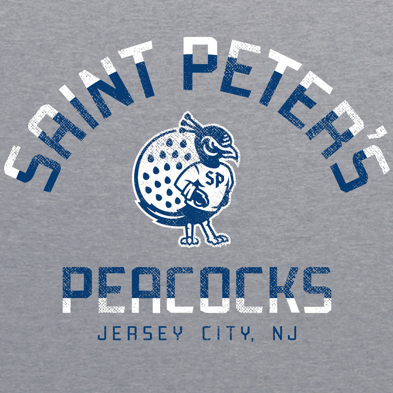 Saint Peter's University Peacocks Division Arch Canvas Triblend Short Sleeve T Shirt - Athletic Grey
