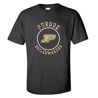 Distressed Circle Logo Purdue - Black