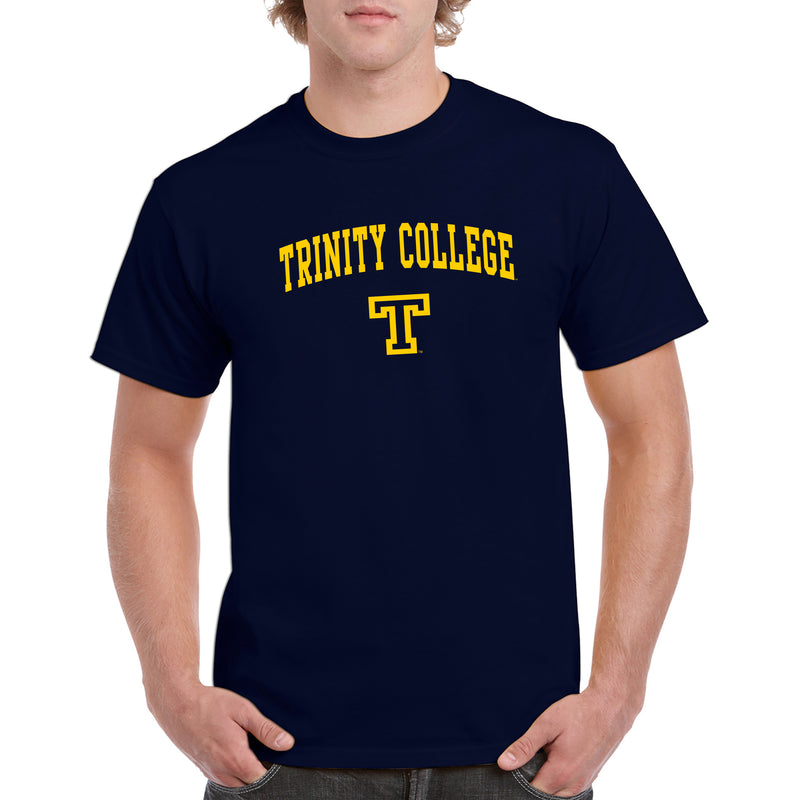 Trinity College Bantams Arch Logo Basic Cotton Short Sleeve T Shirt - Navy