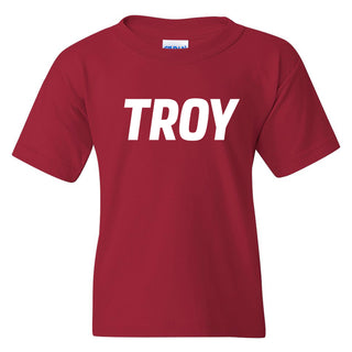 Troy University Trojans Basic Block Cotton Youth T-Shirt - Cardinal