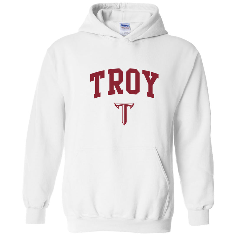 Troy University Trojans Arch Logo Cotton Hoodie - White
