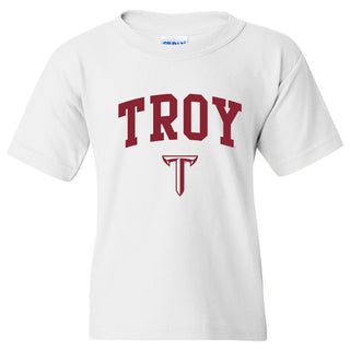 Troy University Trojans Arch Logo Cotton Youth T-Shirt - White