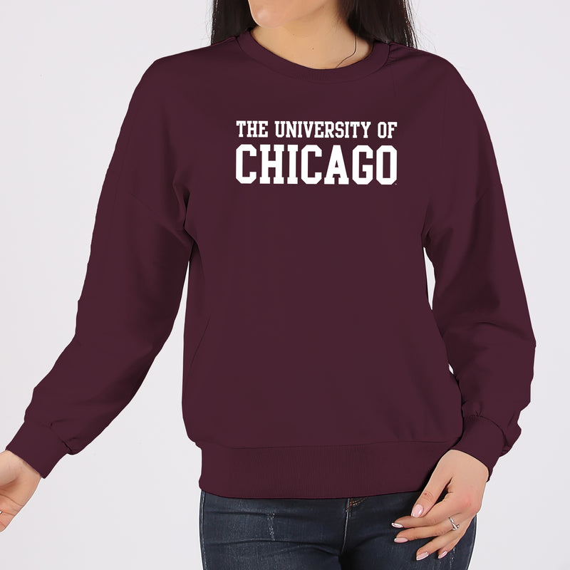 University of Chicago Maroons Basic Block Crewneck Sweatshirt - Maroon