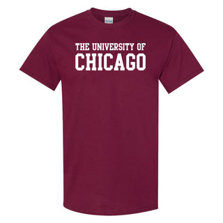 University of Chicago Maroons Basic Block Short Sleeve T Shirt - Maroon