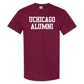 University of Chicago Maroons Basic Block Alumni Short Sleeve T Shirt - Maroon