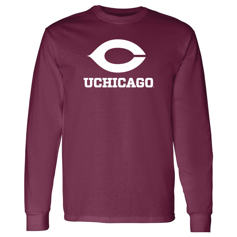 UChicago Primary Logo Long Sleeve - Maroon