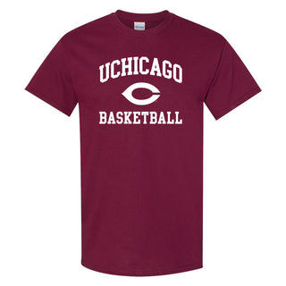 University of Chicago Maroons Arch Logo Basketball Short Sleeve T Shirt - Maroon