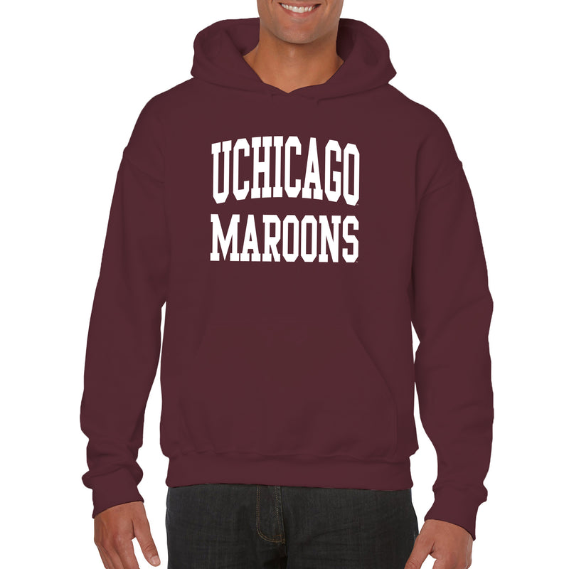 University of Chicago Maroons Front Back Print Heavy Blend Hoodie - Maroon