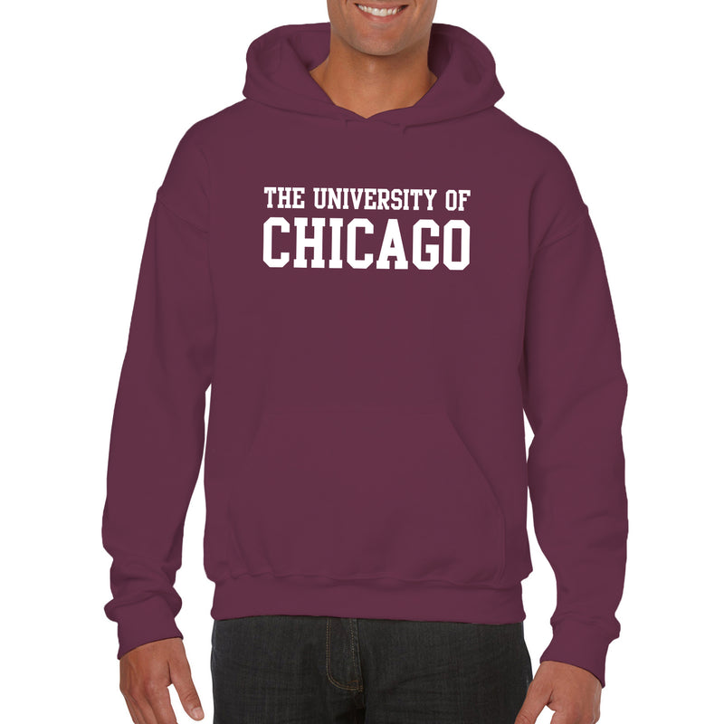 University of Chicago Maroons Basic Block Heavy Blend Hoodie - Maroon