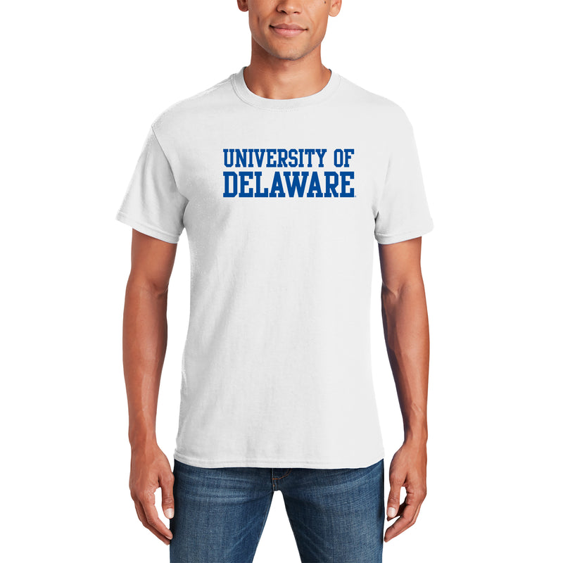 Delaware Blue Hens Basic Block T Shirt - White
