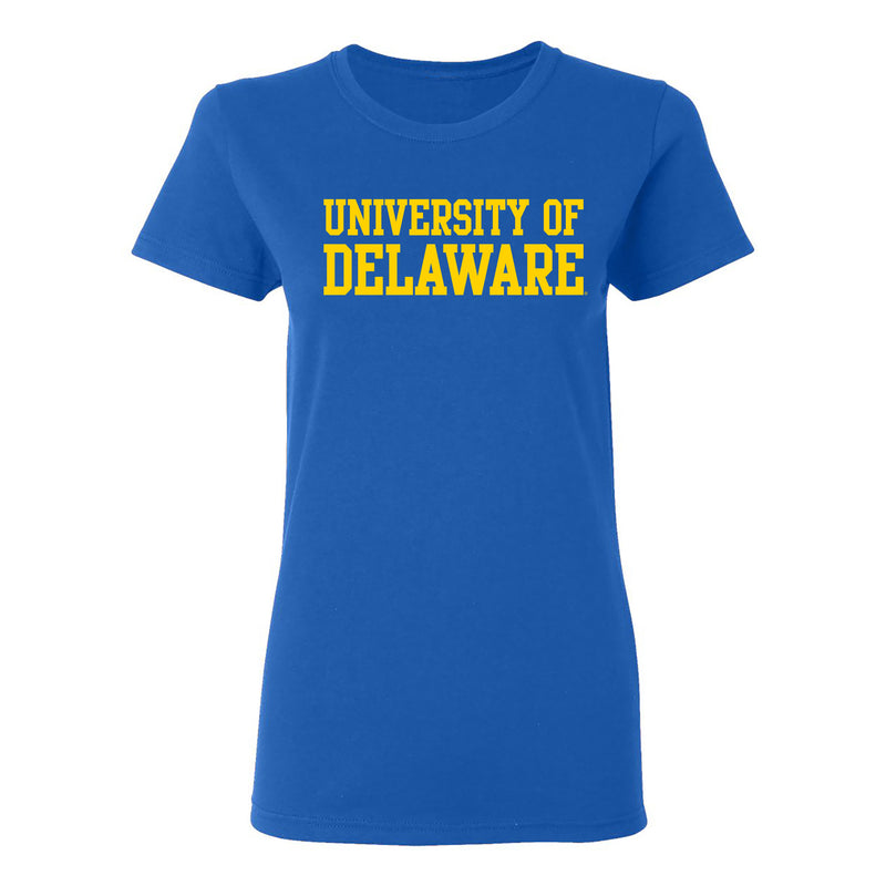 Delaware Blue Hens Basic Block Womens T Shirt - Royal