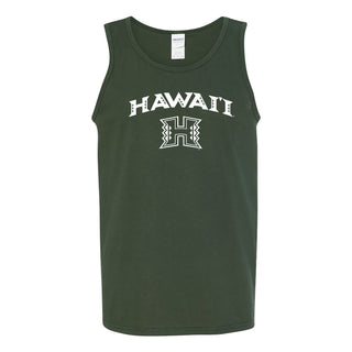 University of Hawaii Rainbow Warriors Arch Logo Cotton Tank Top - Forest